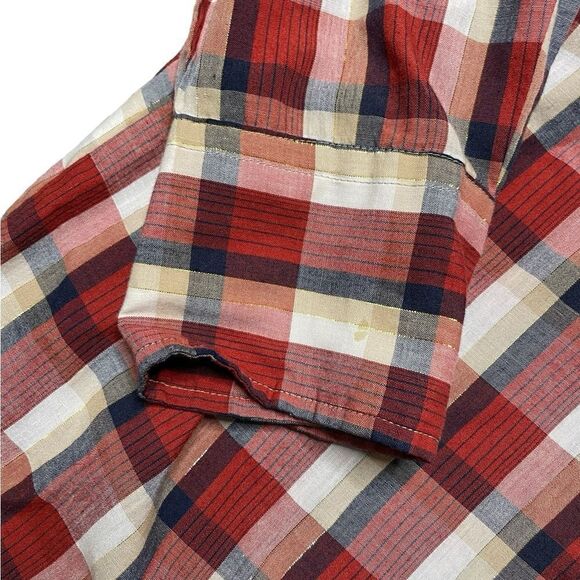ROPER Pearl Snap Button Down Western Shirt Plaid Red Size Medium - Picture 6 of 8